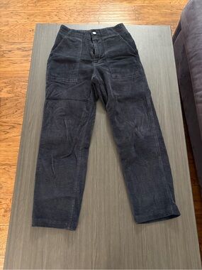 Pact Women's Straight-Leg Corduroy Pants charcoal gray/black, size M